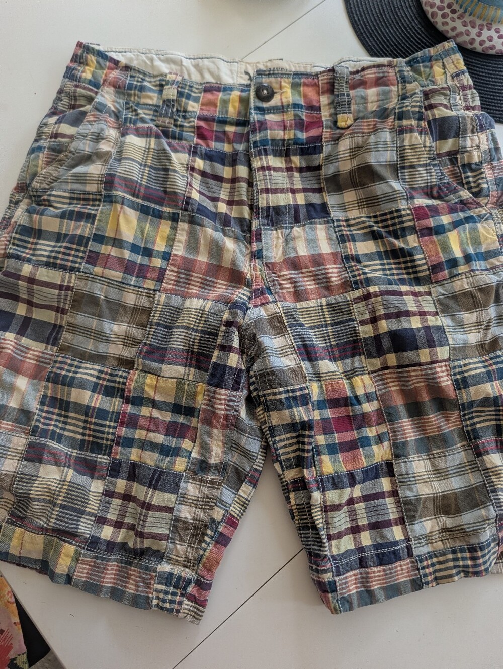 Vintage Madras patchwork shorts